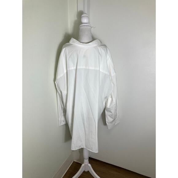 R 13 White Drop Neck Oxford Button Up Cotton Shirt Sz M - Picture 2 of 3